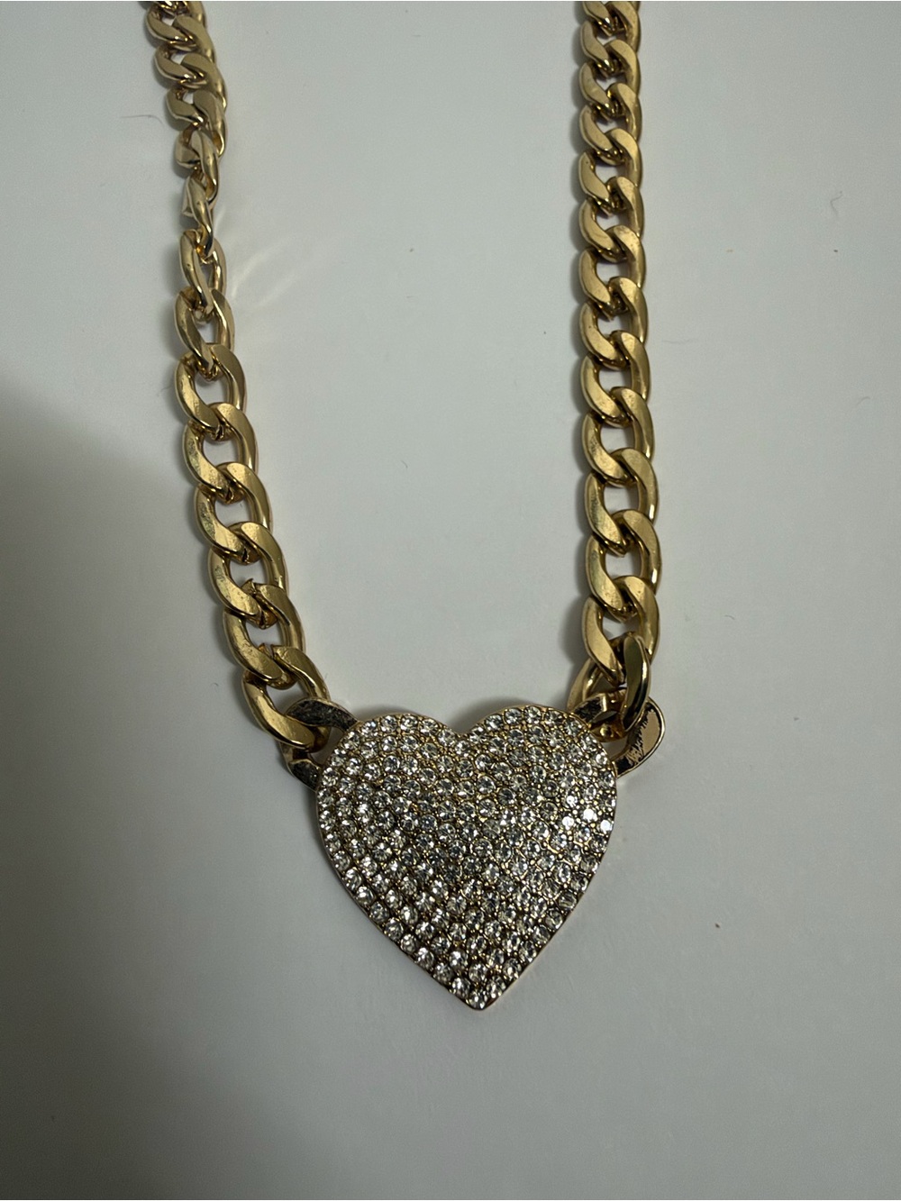 Gold Heart Pavé Pendant Necklace - Women Jewelry